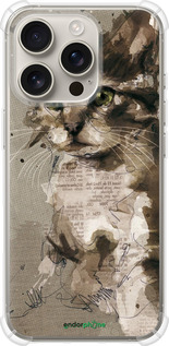 Силикон с усиленными углами чехол Котёнок из пятен и линий для Apple iPhone 16 Pro - 119sp-3708 изображение 