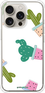 Силіконовий протиударний с посиленими кутами чехол Кактуси в горщиках для Apple iPhone 16 Pro - 3968sp-3708 изображение 