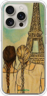 Силикон с усиленными углами чехол Девушки в Париже для Apple iPhone 16 Pro - 3980sp-3708 изображение 