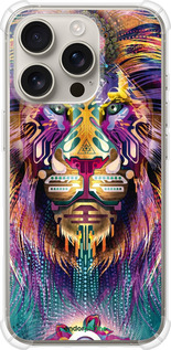 Силикон с усиленными углами чехол Люминесцентный лев для Apple iPhone 16 Pro - 4037sp-3708 изображение 