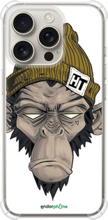 Силикон с усиленными углами чехол Обезьяна в шапке для Apple iPhone 16 Pro - 4183sp-3708 изображение 