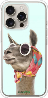 Силикон с усиленными углами чехол Модная лама для Apple iPhone 16 Pro - 4479sp-3708 изображение 