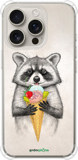 Силіконовий протиударний с посиленими кутами чехол Єнотик з морозивом для Apple iPhone 16 Pro - 4602sp-3708 изображение 