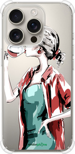 Силикон с усиленными углами чехол Девушка с бокалом для Apple iPhone 16 Pro - 4662sp-3708 изображение 