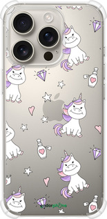 Силикон с усиленными углами чехол Единорожка v2 для Apple iPhone 16 Pro - 4703sp-3708 изображение 