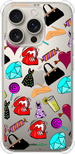 Силикон с усиленными углами чехол stickers для Apple iPhone 16 Pro - 4757sp-3708 изображение 