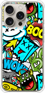 Силіконовий протиударний с посиленими кутами чехол Стікери v4 для Apple iPhone 16 Pro - 5508sp-3708 изображение 