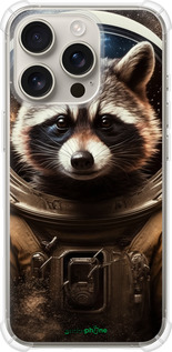 Силикон с усиленными углами чехол Raccoon austronaut для Apple iPhone 16 Pro - 5581sp-3708 изображение 