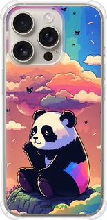 Силикон с усиленными углами чехол Панда в облаках для Apple iPhone 16 Pro - 5585sp-3708 изображение 