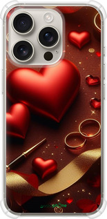 Силикон с усиленными углами чехол Сердечки v3 для Apple iPhone 16 Pro - 5833sp-3708 изображение 
