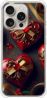 Силикон с усиленными углами чехол Сердечки v4 для Apple iPhone 16 Pro - 5834sp-3708 изображение 