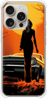 Силіконовий протиударний с посиленими кутами чехол Чохол для телефону Дівчина біля автомобіля для Apple iPhone 16 Pro - 5946sp-3708 изображение 