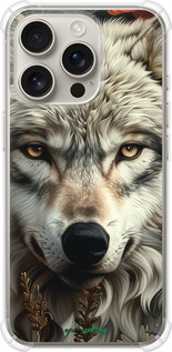 Силикон с усиленными углами чехол Волчий взгляд для Apple iPhone 16 Pro - 6066sp-3708 изображение 