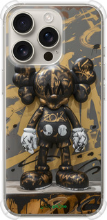Силикон с усиленными углами чехол Bronze kaws для Apple iPhone 16 Pro - 6097sp-3708 изображение 
