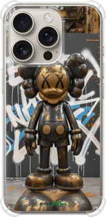 Силикон с усиленными углами чехол Bronze kaws v3 для Apple iPhone 16 Pro - 6099sp-3708 изображение 