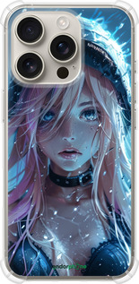 Силіконовий протиударний с посиленими кутами чехол Аніме-діва під дощем для Apple iPhone 16 Pro - 6120sp-3708 изображение 