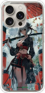 Силикон с усиленными углами чехол Гейша-воин для Apple iPhone 16 Pro - 6124sp-3708 изображение 