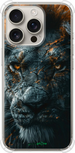 Силіконовий протиударний с посиленими кутами чехол Полум'яний лев для Apple iPhone 16 Pro - 6153sp-3708 изображение 