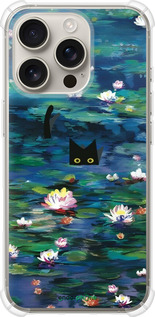 Силикон с усиленными углами чехол із зображенням водяних лілій та кішок для Apple iPhone 16 Pro - 6257sp-3708 изображение 