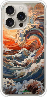 Силикон с усиленными углами чехол Арт волны для Apple iPhone 16 Pro - 6324sp-3708 изображение 