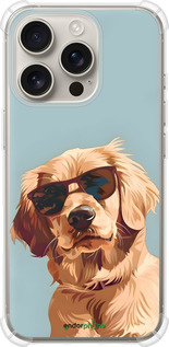 Силикон с усиленными углами чехол Пес в очках для Apple iPhone 16 Pro - 6381sp-3708 изображение 