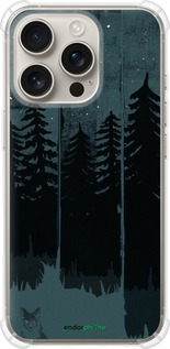 Силикон с усиленными углами чехол Лиса и ночной лес для Apple iPhone 16 Pro - 6481sp-3708 изображение 