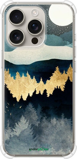 Силіконовий протиударний с посиленими кутами чехол Нічний краєвид з лісом та горами для Apple iPhone 16 Pro - 6493sp-3708 изображение 