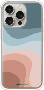 Силикон с усиленными углами чехол С синими и розовыми волнами в стиле ретро для Apple iPhone 16 Pro - 6532sp-3708 изображение 