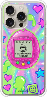 Силикон с усиленными углами чехол Y2K Aesthetic Retro Pet: Годуй мене кавою для Apple iPhone 16 Pro - 6784sp-3708 изображение 