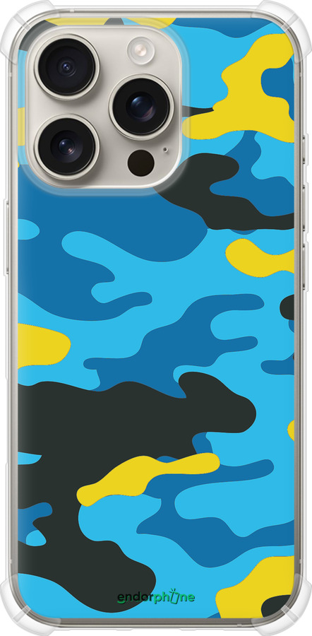 Силіконовий протиударний с посиленими кутами чехол Жовто-блакитний камуфляж для Apple iPhone 16 Pro - 1084sp-3708 изображение 