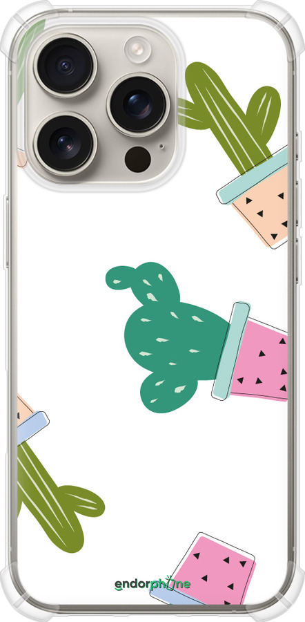 Силіконовий протиударний с посиленими кутами чехол Кактуси в горщиках для Apple iPhone 16 Pro - 3968sp-3708 изображение 