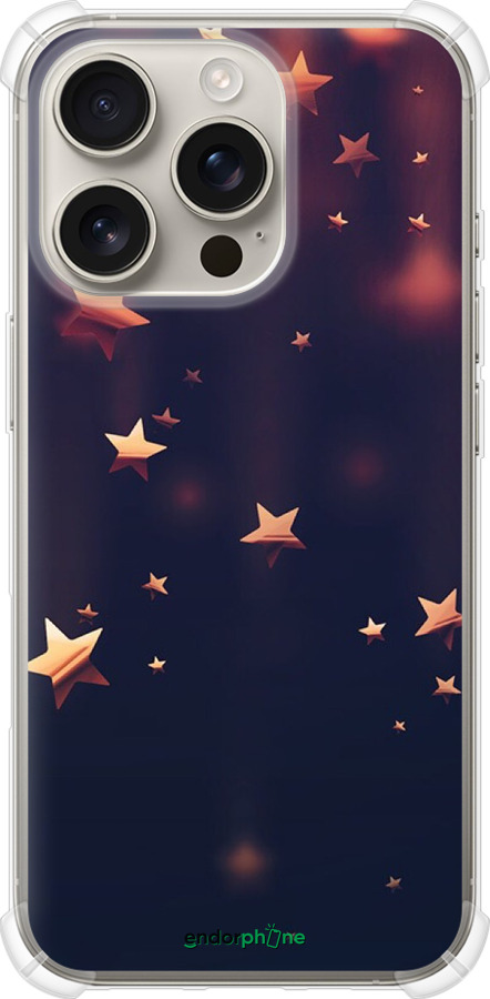 Силикон с усиленными углами чехол Падающие звезды для Apple iPhone 16 Pro - 3974sp-3708 изображение 