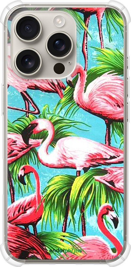 Силіконовий протиударний с посиленими кутами чехол Tropical background для Apple iPhone 16 Pro - 4016sp-3708 изображение 