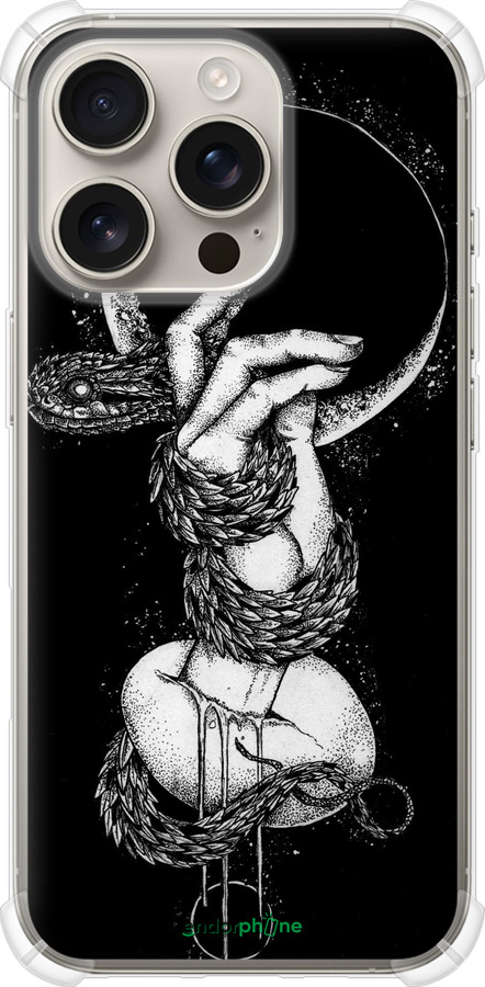 Силикон с усиленными углами чехол Змея в руке для Apple iPhone 16 Pro - 4149sp-3708 изображение 