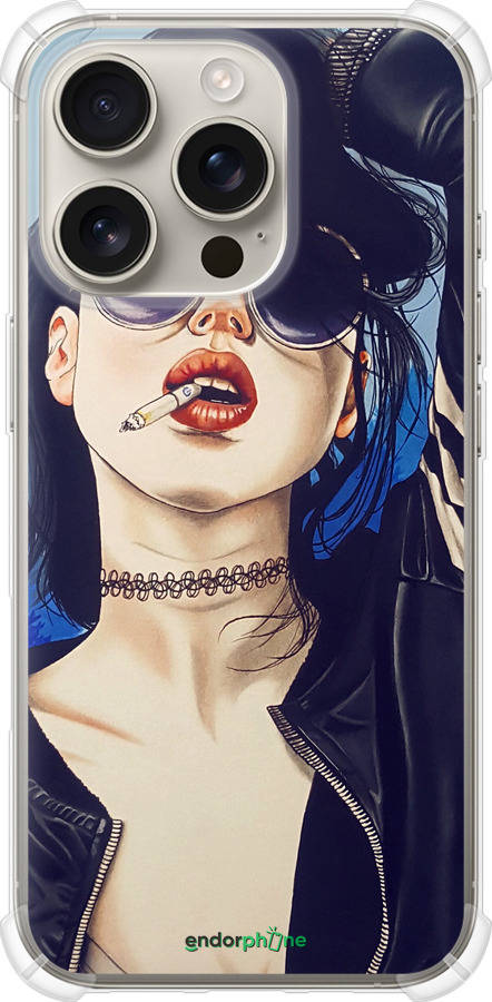 Силикон с усиленными углами чехол Девушка на стиле для Apple iPhone 16 Pro - 4151sp-3708 изображение 