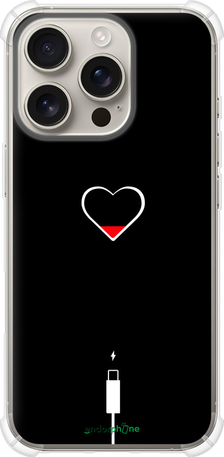 Силикон с усиленными углами чехол Подзарядка сердца для Apple iPhone 16 Pro - 4274sp-3708 изображение 