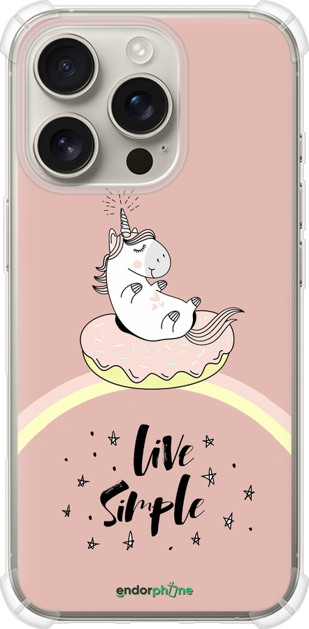 Силикон с усиленными углами чехол Единорожка в пончике для Apple iPhone 16 Pro - 4282sp-3708 изображение 