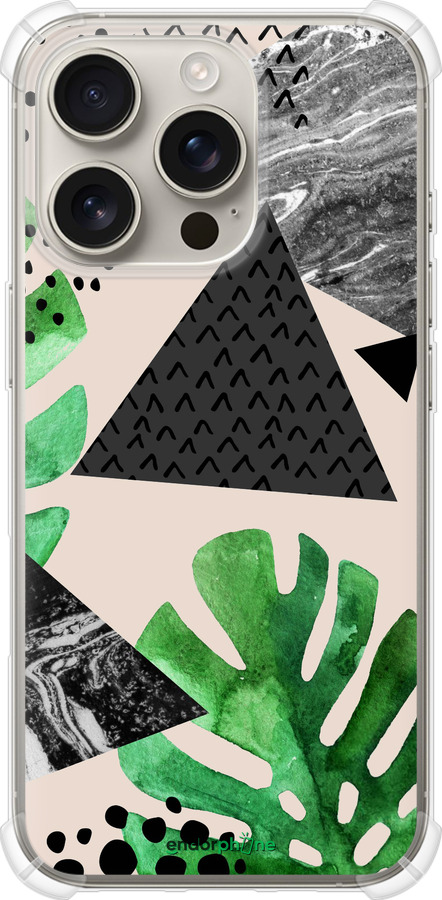 Силикон с усиленными углами чехол Монстера для Apple iPhone 16 Pro - 4304sp-3708 изображение 