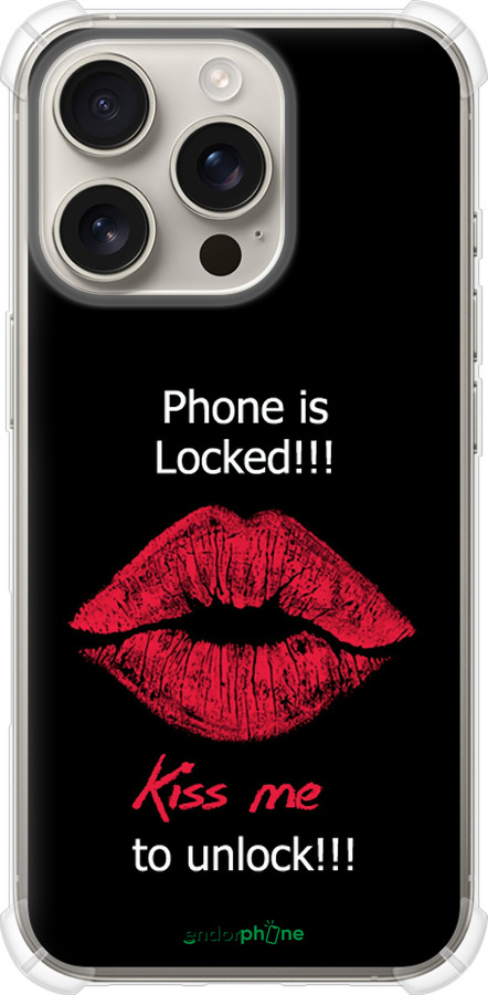 Силикон с усиленными углами чехол Разблокируй-поцелуй для Apple iPhone 16 Pro - 4372sp-3708 изображение 