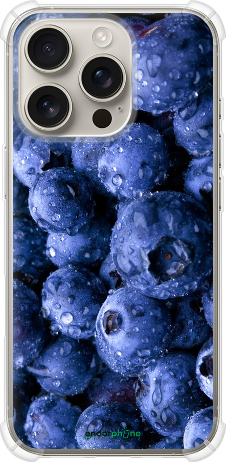 Силикон с усиленными углами чехол Голубика для Apple iPhone 16 Pro - 4459sp-3708 изображение 