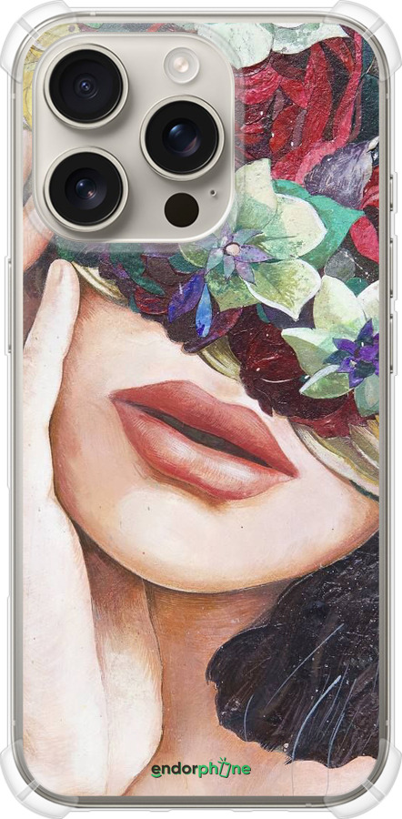 Силіконовий протиударний с посиленими кутами чехол Head Flower для Apple iPhone 16 Pro - 4460sp-3708 изображение 