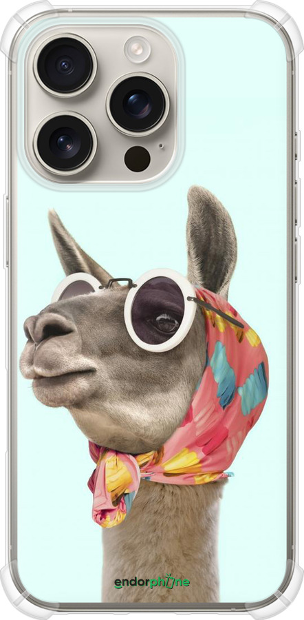 Силикон с усиленными углами чехол Модная лама для Apple iPhone 16 Pro - 4479sp-3708 изображение 