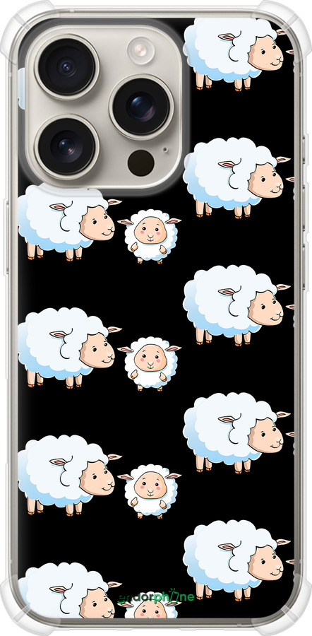 Силикон с усиленными углами чехол Овечки1 для Apple iPhone 16 Pro - 4637sp-3708 изображение 