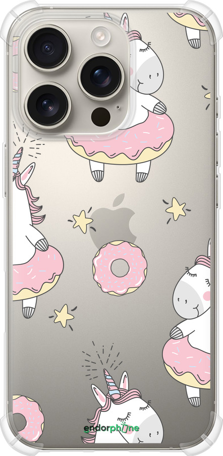 Силикон с усиленными углами чехол Единорожки для Apple iPhone 16 Pro - 4659sp-3708 изображение 