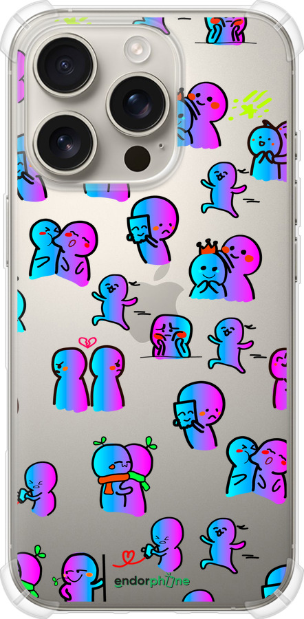 Силіконовий протиударний с посиленими кутами чехол Емоції для Apple iPhone 16 Pro - 4736sp-3708 изображение 