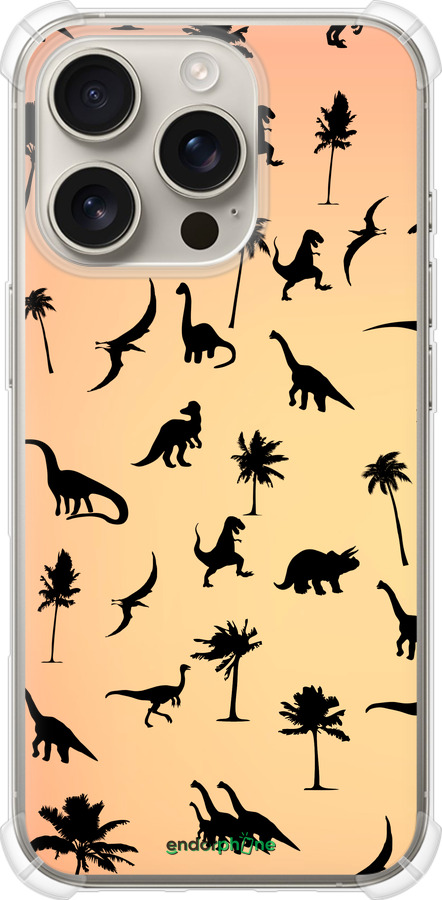 Силикон с усиленными углами чехол Динозаврики 1 для Apple iPhone 16 Pro - 4772sp-3708 изображение 