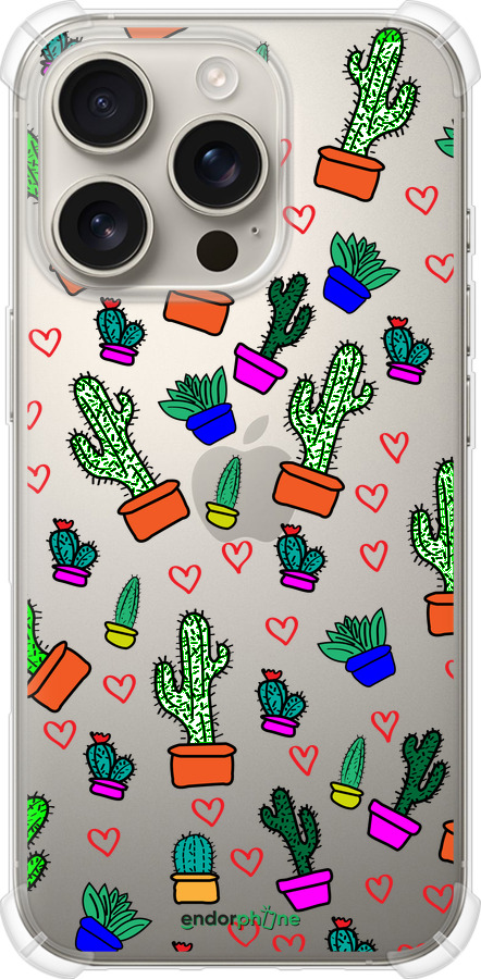 Силіконовий протиударний с посиленими кутами чехол Кактуси 4 для Apple iPhone 16 Pro - 4856sp-3708 изображение 