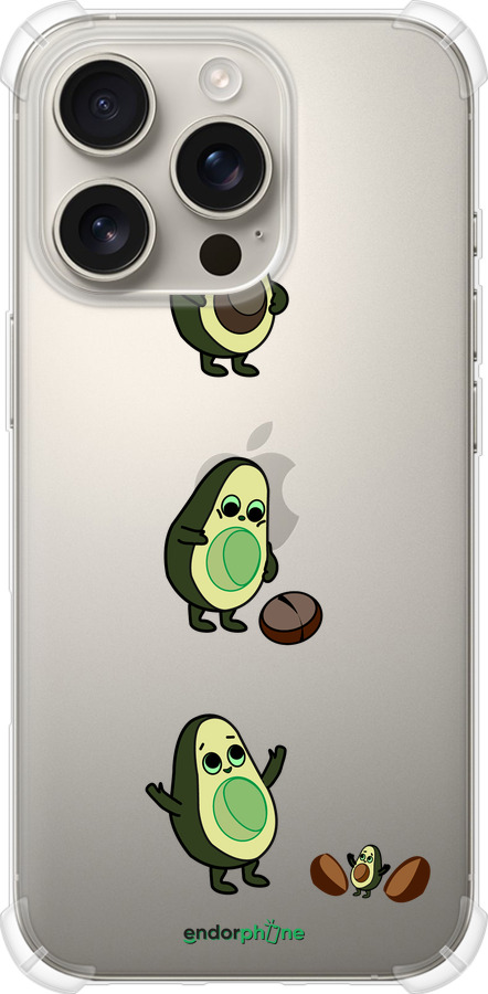 Силикон с усиленными углами чехол Авокадо 1 для Apple iPhone 16 Pro - 4857sp-3708 изображение 