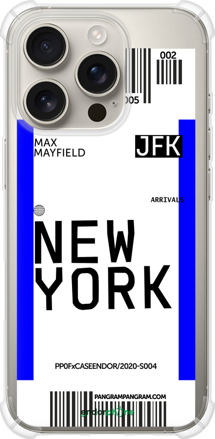 Силикон с усиленными углами чехол New York для Apple iPhone 16 Pro - 4861sp-3708 изображение 