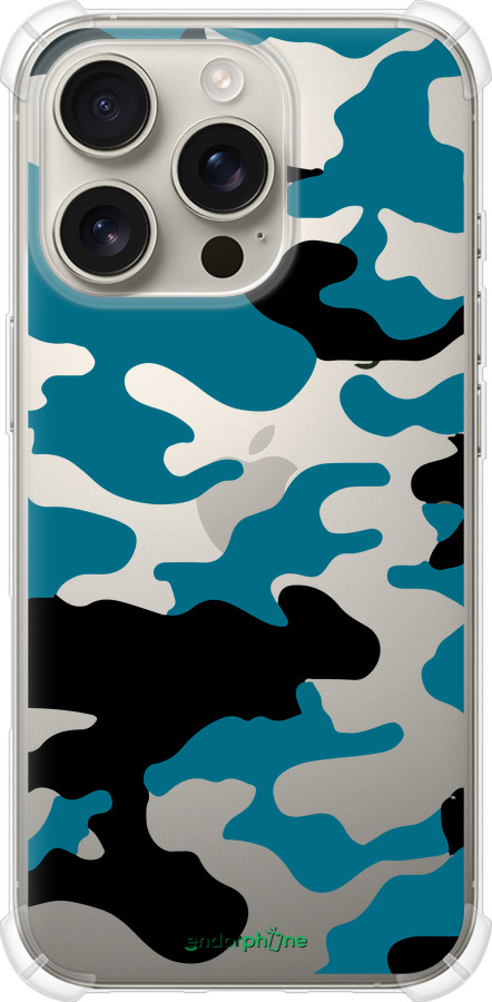 Силіконовий протиударний с посиленими кутами чехол Камуфляж прозорий фон для Apple iPhone 16 Pro - 4877sp-3708 изображение 